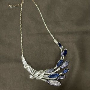 Silver and Blue Necklace short